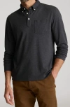 Untuckit Vargas Long Sleeve Cotton Polo In Gray