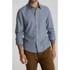 Untuckit Veneto Regular Fit Textured Wrinkle Free Cotton Button-down Shirt In Blue
