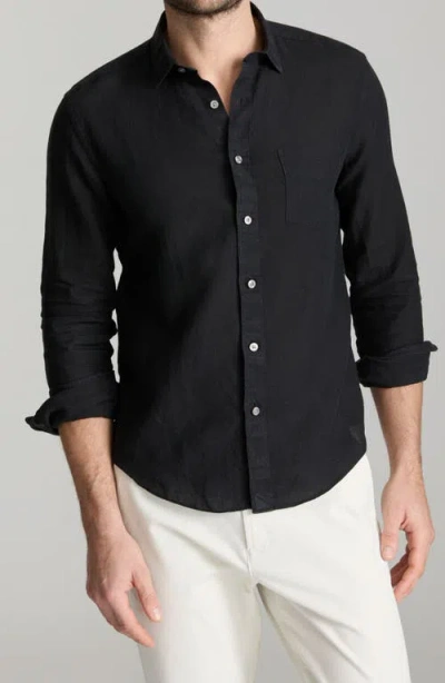 Untuckit Vin Santo Linen Wrinkle Resistant Button-up Shirt In Blue
