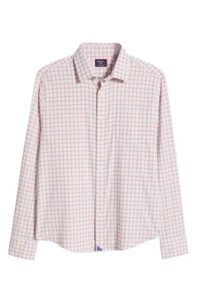 Untuckit Wells Check Performance Stretch Button-up Shirt In Orange