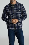Untuckit Whitacker Regular Fit Plaid Cotton Button-up Overshirt In Blue