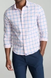 Untuckit Winwood Check Performance Button-up Shirt In Pink