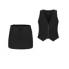 Unum Diem Parisian Vest & Mini Skirt - Matching Set, Black In Black