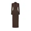 Unum Diem Brown Oversized Blazer & Midi Skirt - Matching Set, Mocha In Brown