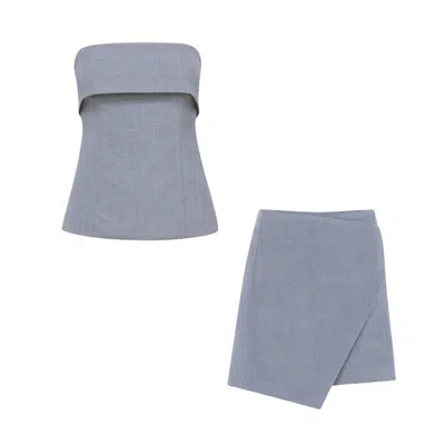 Unum Diem Chic Assymetric Matching Set - Steel Blue