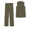 Unum Diem Green Tailored Two Piece Matching Set - Olive In Green