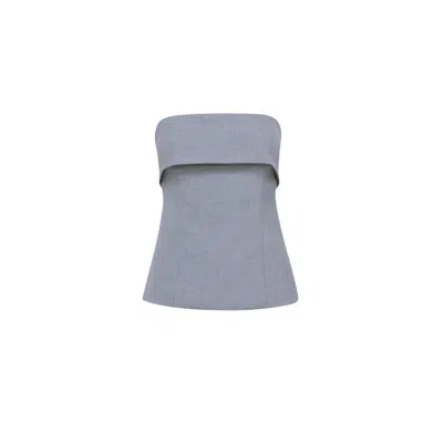 Unum Diem Women's Structured Bandeau Top - Steel Blue