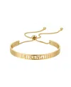 Unwritten 14k Gold Flash Plated 'strength' Bracelet In Gold
