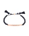 Unwritten Black Agate Strength Beaded Bracelet In Gold