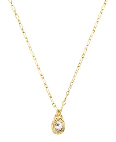 Unwritten Crystal 14k Gold-plated Birthstone Pendant Necklace In Gold,cubic Zirconia
