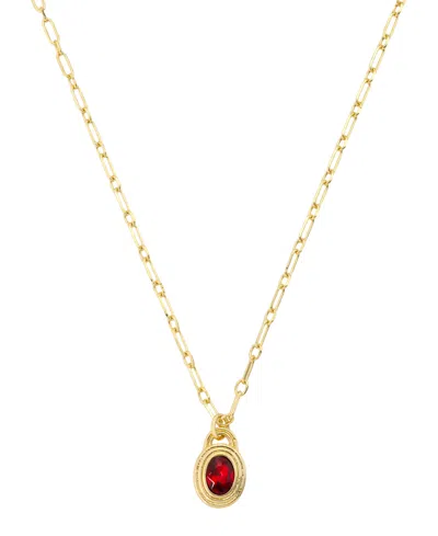 Unwritten Crystal 14k Gold-plated Birthstone Pendant Necklace In Gold,garnet