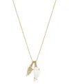 Unwritten Crystal And Mother Of Pearl Wing Pendant Necklace In Gold