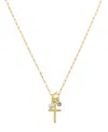 Unwritten Crystal Cross Charm Necklace In Gold