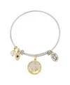 Unwritten Crystal "oh Holy Night" Pendant Bangle Bracelet In Gold