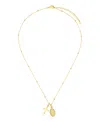 Unwritten Crystal Virgin Mary And Cross Charm Pendant Necklace In Gold