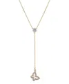Unwritten Cubic Zirconia 14k Gold Flash Plated Butterfly Y-necklace In Gold