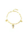 Unwritten Cubic Zirconia And Crystal Charm Bracelet In Gold