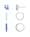 Unwritten Cubic Zirconia And Crystal Earring Trio Set In Silver