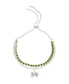 Unwritten Cubic Zirconia And Crystal Elephant Adjustable Bolo Bracelet In Metallic