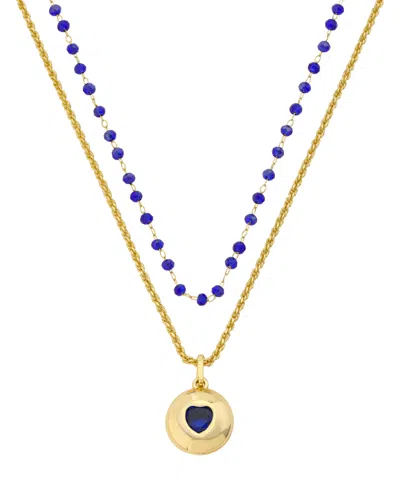 Unwritten Cubic Zirconia And Crystal Hearts Layered Necklace, 2-piece Set In Gold