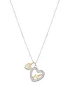 Unwritten Cubic Zirconia And Mother Of Pearl Mom Open Heart Necklace In Two-tone