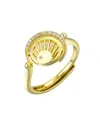 Unwritten Cubic Zirconia And Mother Of Pearl Moon And Sun Bypass Ring In Gold