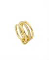 Unwritten Cubic Zirconia And Plain Triple Interlocked Ring In Gold