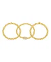 Unwritten Cubic Zirconia Bubble Initial Stretch Bracelet Set In Gold