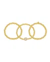 Unwritten Cubic Zirconia Bubble Initial Stretch Bracelet Set In Gold