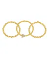 Unwritten Cubic Zirconia Bubble Initial Stretch Bracelet Set In Gold