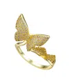 Unwritten Cubic Zirconia Butterfly Bypass Ring In Gold