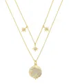 Unwritten Cubic Zirconia Celestial Pendant Layered Necklace Set In Gold