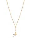 Unwritten Cubic Zirconia Cross And Dove Charm Y-necklace In Gold