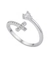 Unwritten Cubic Zirconia Cross Bypass Ring In Gold