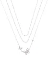 Unwritten Cubic Zirconia Double Butterfly Layered Necklace Set