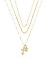 Unwritten Cubic Zirconia Double Cross Pendant Layered Necklace Set