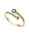 Unwritten Cubic Zirconia Evil Eye Bypass Ring In Gold