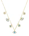 Unwritten Cubic Zirconia Evil Eye Charm Necklace In Gold