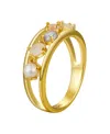 Unwritten Cubic Zirconia, Faux Opal And Imitation Pearl Ring In Gold