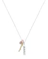 Unwritten Cubic Zirconia Fearless Charm Short Pendant Necklace In Multi