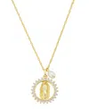 Unwritten Cubic Zirconia Gold Plated Saint Pendant Necklace In Gold