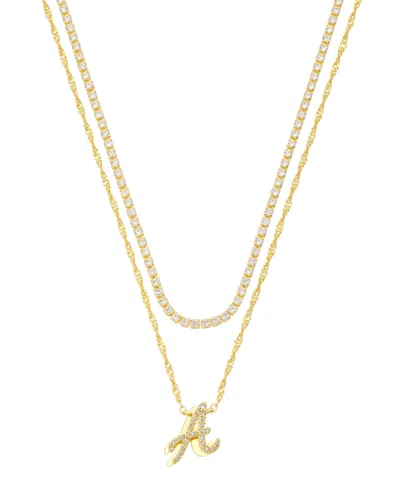 Unwritten Cubic Zirconia Gold-plated Initial Pendant Necklace Set In Gold-a