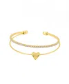 Unwritten Cubic Zirconia Heart Cuff Bracelet