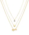 Unwritten Cubic Zirconia Heart Layered Necklace Set In Gold