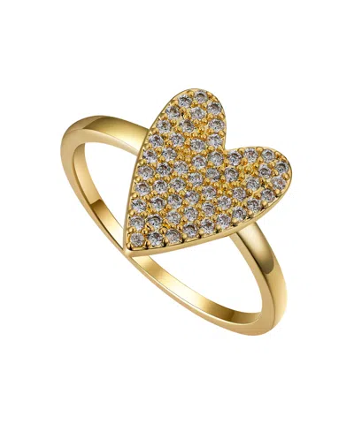 Unwritten Cubic Zirconia Heart Ring In Gold
