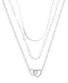 Unwritten Cubic Zirconia Interlocking Heart Layered Necklace Set