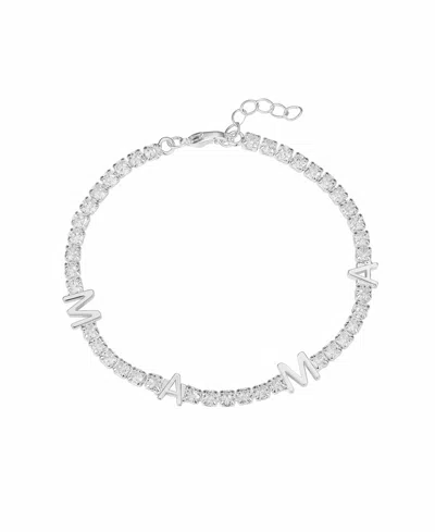 Unwritten Cubic Zirconia Mama Tennis Bracelet In Silver
