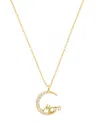 Unwritten Cubic Zirconia Mom Moon Pendant Necklace In Gold