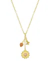 Unwritten Cubic Zirconia Rose Quartz Stone Heart Charm Y-necklace In Gold