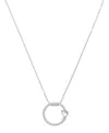Unwritten Cubic Zirconia Round With Heart Accent Pendant Necklace In Silver
